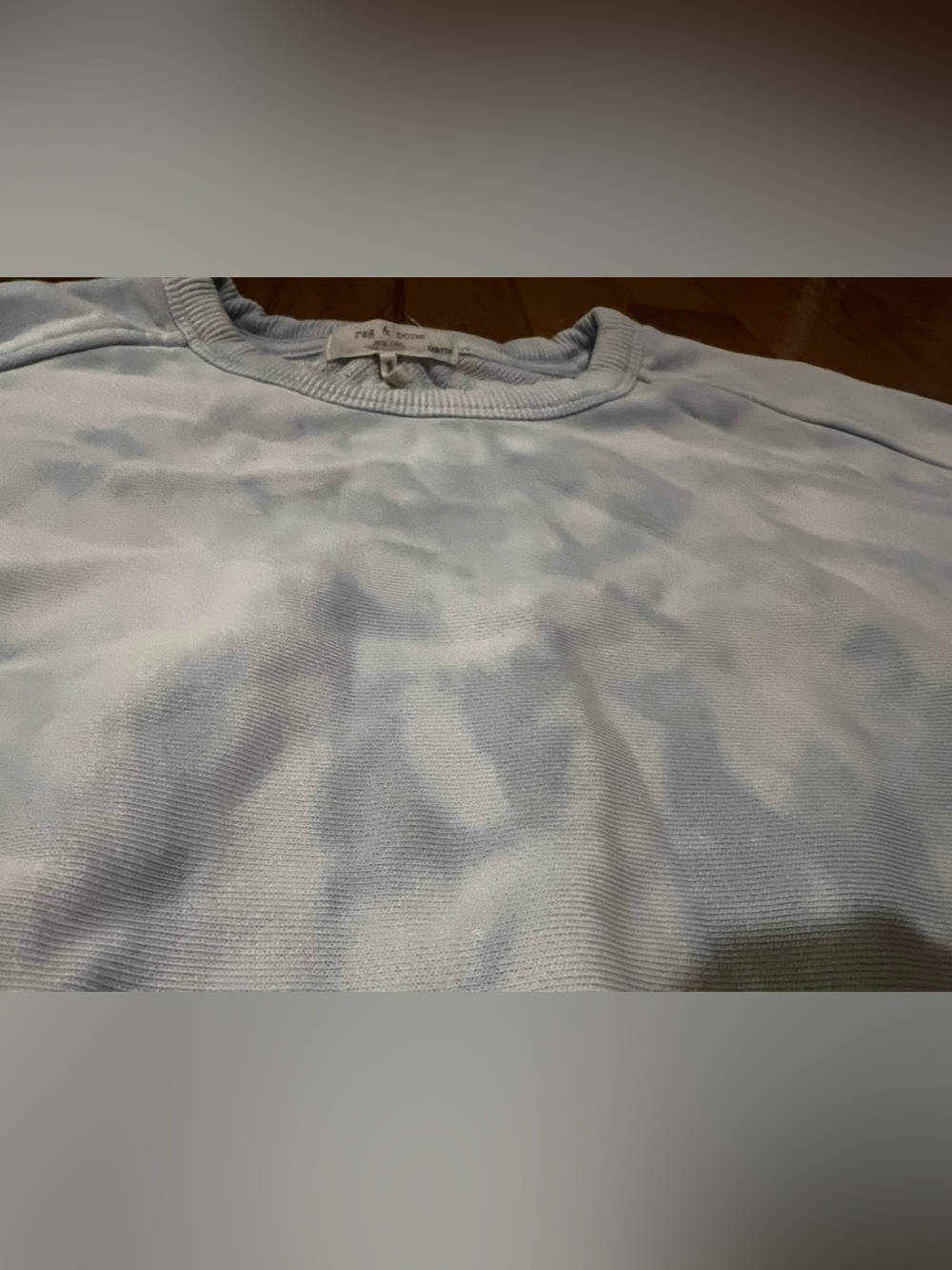 rag & bone Women's Light Blue Tie-Dye Crewneck Sweatshirt - Picture 8 of 11